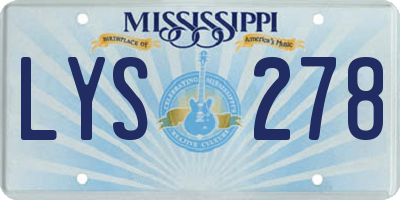 MS license plate LYS278
