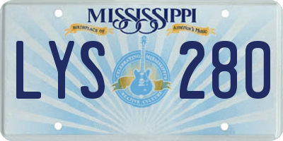 MS license plate LYS280