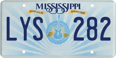 MS license plate LYS282