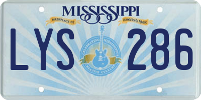 MS license plate LYS286
