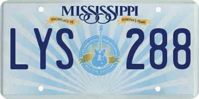 MS license plate LYS288