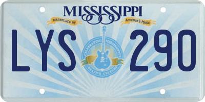 MS license plate LYS290