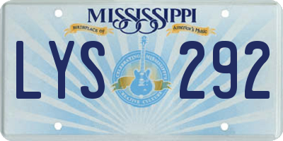 MS license plate LYS292