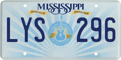 MS license plate LYS296