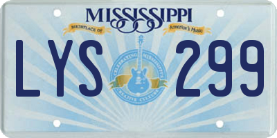 MS license plate LYS299