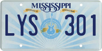 MS license plate LYS301