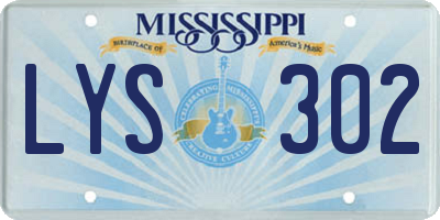 MS license plate LYS302