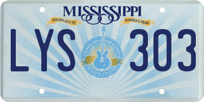 MS license plate LYS303
