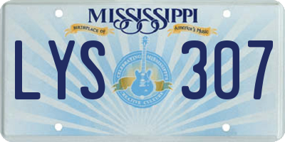 MS license plate LYS307