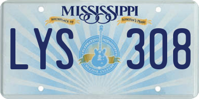 MS license plate LYS308
