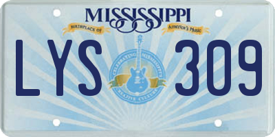 MS license plate LYS309