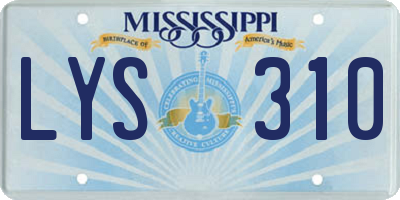 MS license plate LYS310