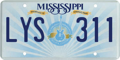 MS license plate LYS311