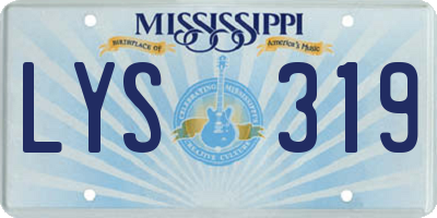 MS license plate LYS319