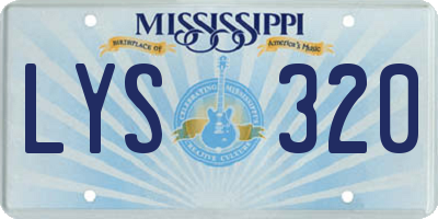 MS license plate LYS320