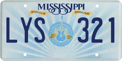MS license plate LYS321