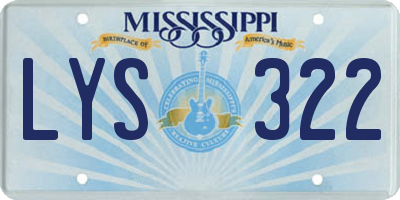 MS license plate LYS322