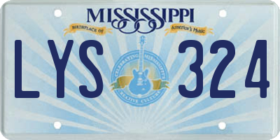 MS license plate LYS324