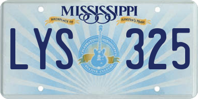 MS license plate LYS325