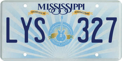 MS license plate LYS327