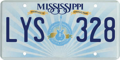 MS license plate LYS328