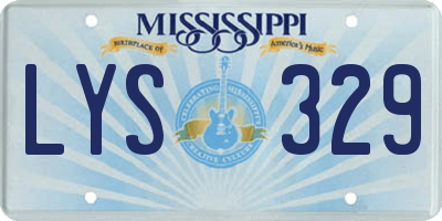 MS license plate LYS329