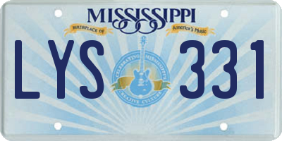MS license plate LYS331