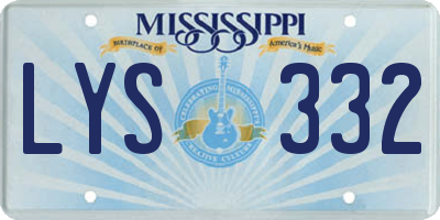 MS license plate LYS332