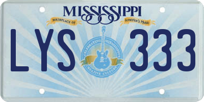 MS license plate LYS333