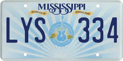MS license plate LYS334