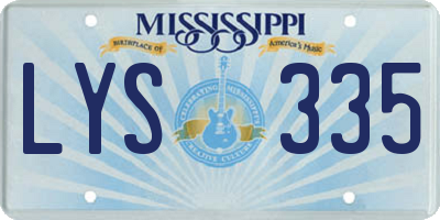 MS license plate LYS335