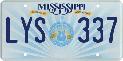 MS license plate LYS337
