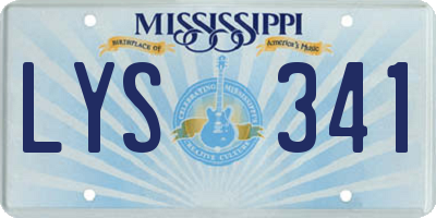 MS license plate LYS341
