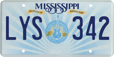 MS license plate LYS342