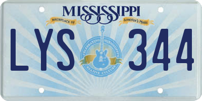 MS license plate LYS344