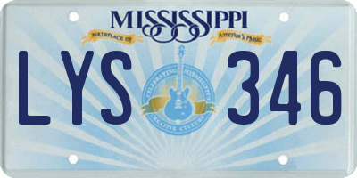 MS license plate LYS346