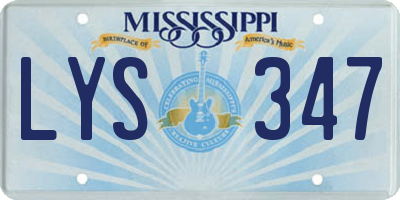 MS license plate LYS347