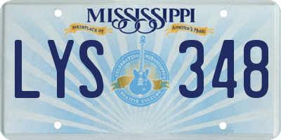 MS license plate LYS348