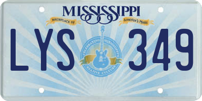 MS license plate LYS349