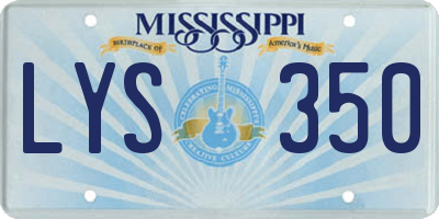 MS license plate LYS350