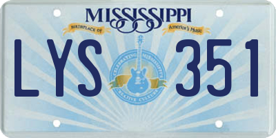 MS license plate LYS351