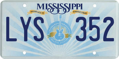 MS license plate LYS352
