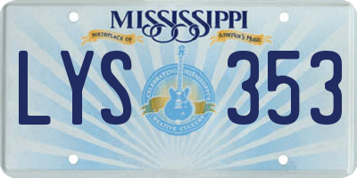 MS license plate LYS353