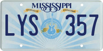 MS license plate LYS357