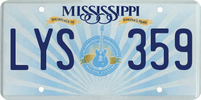 MS license plate LYS359