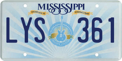 MS license plate LYS361