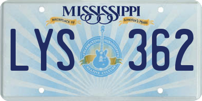 MS license plate LYS362