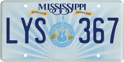MS license plate LYS367