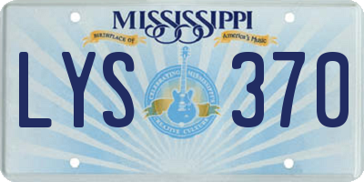 MS license plate LYS370