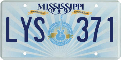 MS license plate LYS371